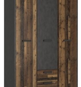 Brooklyn Rustic 3 Door 2 Drawer Wardrobe